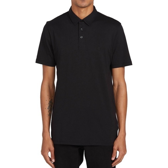 Volcom Men’s Black Polo Shirt Size Medium - Picture 1 of 5